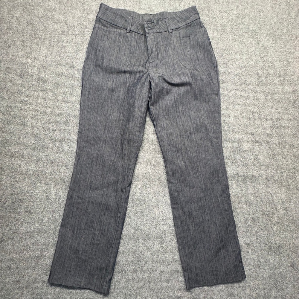 Lee Secretly Shapes Straight Leg Mid‎ Rise Pants 10 Short Gray Stretch
